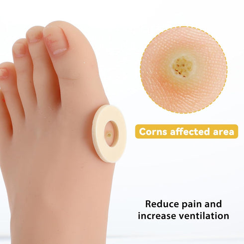 Tyqour 120pcs 4 Corn Pads For Feet Model Corn Cushions For Toes Latex Foam Corn Removers For Feet Self Adhesive Toe