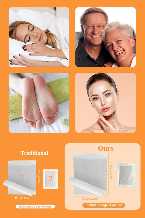 Foot Pads | Ginger FootPads, Natural Ginger Powder Bamboo Vinegar Foot Patches - 20 Packs