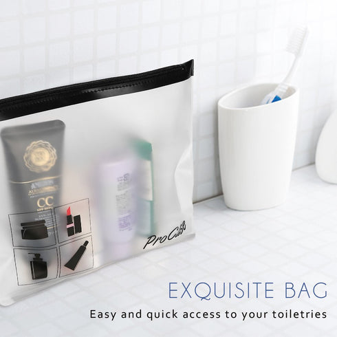ProCase TSA Approved Clear Toiletry Bag, Durable Quart-Size Makeup Pouch, 2-Pack