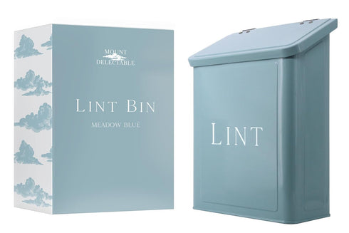 Magnetic Lint Bin for Laundry Room, 2.5L Capacity, Wall Mounted Laundry Trash Can, Meadow Blue