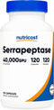 Nutricost Serrapeptase 40,000 SPU, 120 Capsules - Gluten Free, Non-GMO, Vegetarian Friendly