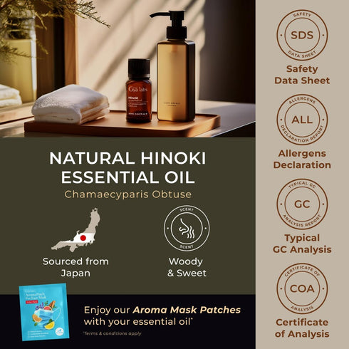 Gya Labs Hinoki Essential Oil for Skin - 100% Natural Hinoki Oil for Diffusers, Aromatherapy, Hair, Massage, Soaps