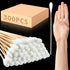 Zhehao 300 Pcs Large Cotton Swabs, 8 Inch Cotton Tipped Applicators with Bamboo Handle for Wound Cleaning, Makeup