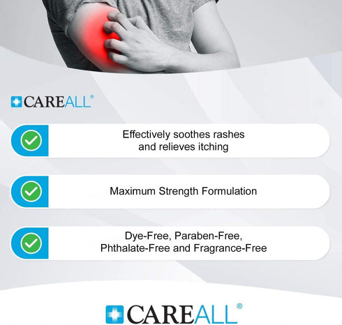 CareAll Hydrocortisone Cream 1% (144 Pack), Maximum Strength Anti-Itch Skin Cream for Eczema, Insect Bites