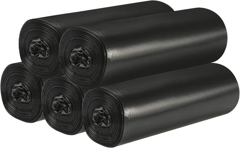 5 Rolls Small Trash Bags, 4 Gallon Disposable Kitchen Garbage Bags, 200 Counts (Black)