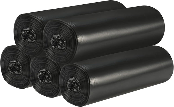 5 Rolls Small Trash Bags, 4 Gallon Disposable Kitchen Garbage Bags, 200 Counts (Black)