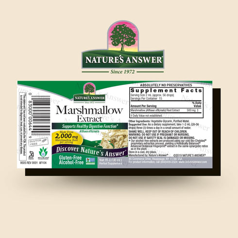 Nature's Answer Alcohol-Free Marshmallow Root Extract, 1-Fluid Ounce | Digestive Support