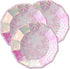 Snowflake Wonderland Party Supplies, Disposable Glitter Iridescent Pink Paper Plates Freezing Winter Tableware