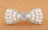 Silver Korean Style Hair Barrettes with Crystal Rhinestones and Butterfly Pearls Hair Clips for Women (1Pcs)