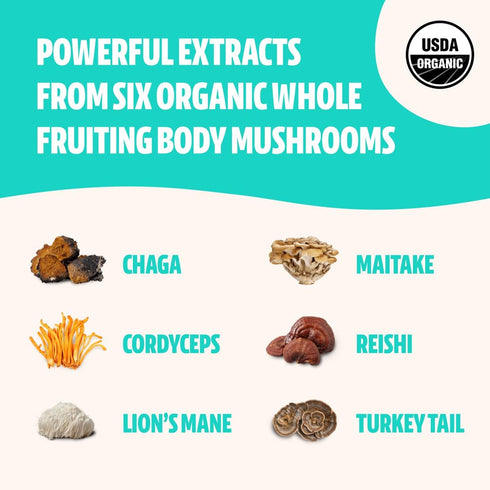 FreshCap Ultimate Mushroom Complex Powder, 60 Servings for Immunity, Energy, Memory & Focus - Ayurveda Supplements