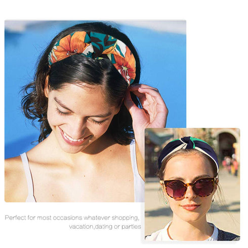 Wide Knotted Headbands for Women - 12 Pack Boho Hair Accessories, Elastic Bandeau for Washing Face