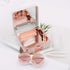 Honbay Fashion Marble Contact Lens Case, Portable Kit with Mirror (Square) (Rose Gold)