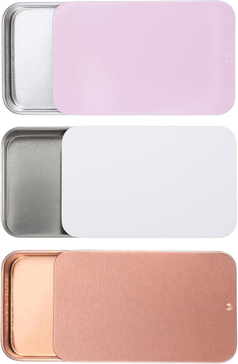 WY LIGHTING LEVEL 3 Pcs Small Dental Floss Case Metal Portable Compact Pick Dispenser Tin