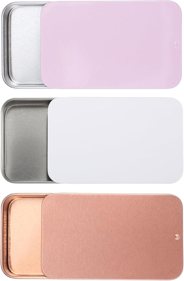 WY LIGHTING LEVEL 3 Pcs Small Dental Floss Case Metal Portable Compact Pick Dispenser Tin
