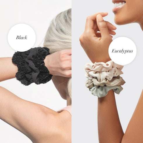Kitsch Scrunchies for Women's Hair, Assorted Large Hair Ties, Cute Hair Bands & Ponytail Holders, 5pc