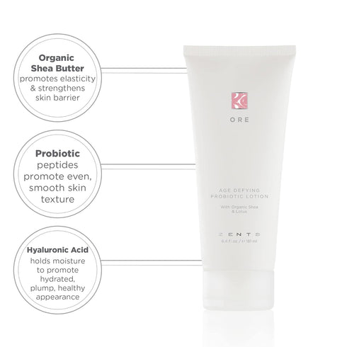 Zents Age Defying Probiotic Lotion, Travel Size - Ore Fragrance, Anti-Aging Body and Hand Cream, 1 fl oz, TSA Approved