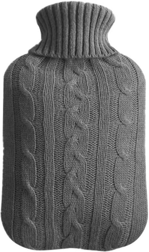 SKUZA 1 2000ml Hot Water Bottle, Winter PC Washable Removable Hot Water Bag Cover for Cold-Proof Hot Water Bottle Hand