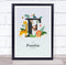 The Card Zoo Jungle Animals Initial F Baby Birth Details Nursery Christening Gift Print