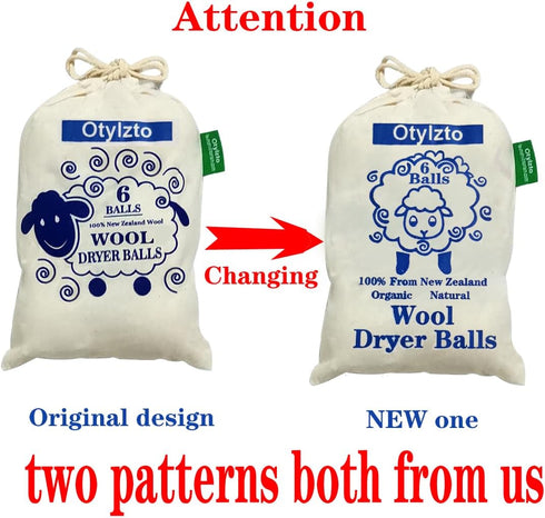 otylzto 6-Pack, Wool Dryer Balls Drying Balls for Laundry,Reusable As Natural Fabric Softener, Reduce Clothing