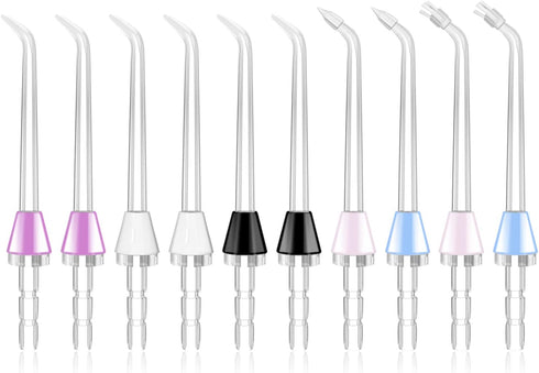 MySmile 10 PCS Replacement Jet Tips, Oral Irrigator Nozzle Set Compatible with Waterpik, Includes Classic, Periodontal