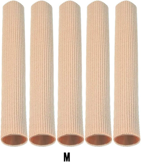Cuttable Toe Tubes Sleeves 5 Pack, Elastic Fabric with Silicone Gel for Toe Pressure Pain Relief, Corn and Calluses