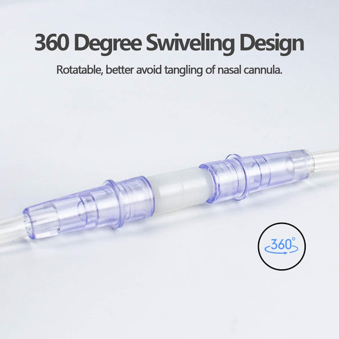 5 Packs Swivel Connector for Oxygen Tubing, Oxygen Tubing Connector, Avoid Tangling of Tube