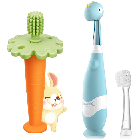 Papablic Baby Toothbrush Teether and Toddler Sonic Electric Toothbrush
