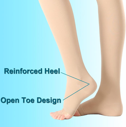 Men,20-30mmHg Medical Compression Pantyhose For Women & Graduated Support Hose Tights,Opaque Open Toe Waist High