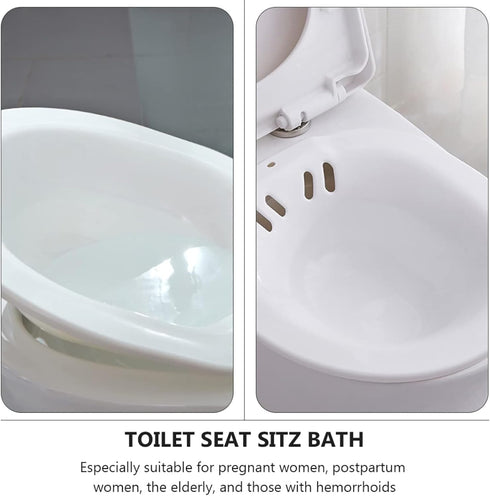 SUZEPER Sitz Bath Tub Over The Toilet, Babies Bath Seat Plastic Toilet Seat, Portable Foldable Hanging Toilet Sitz Bath