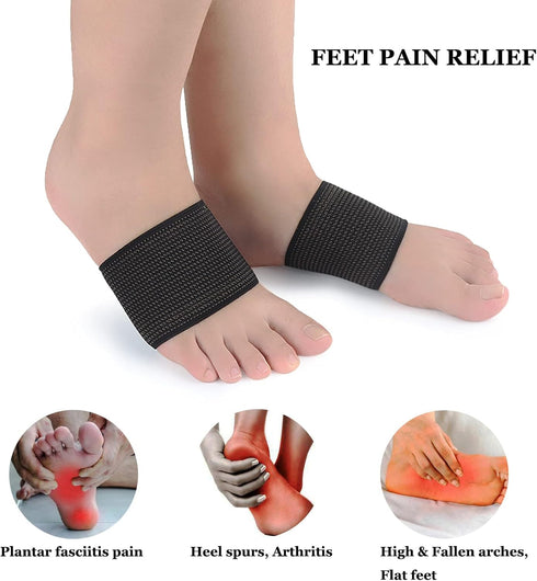 Copper Arch Support Sleeves (4PCS) - Plantar Fasciitis Braces for Foot Care, Pain Relief for Women & Men