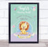 The Card Zoo Lion New Baby Birth Details New-Born Nursery Christening Keepsake Gift Print