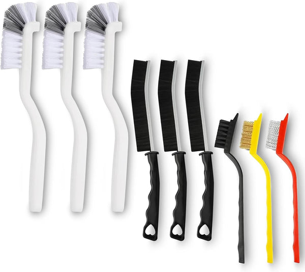 OSHPPKEL 9 Pack Crevice Cleaning Brush Set, Hard Bristle Detail Brush Set for
