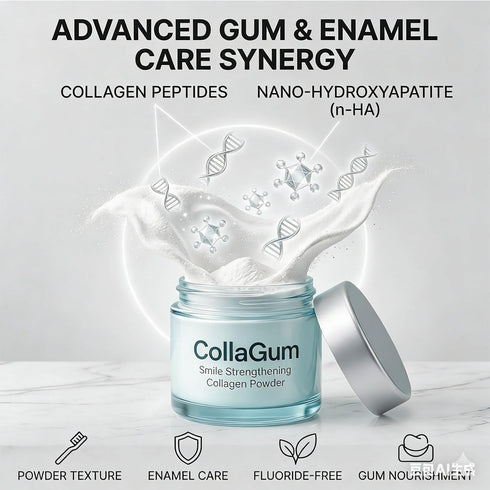 Xhnbbghao 2Pcs Formula2pcs Collagen Powder for Gums, Collagen Tooth Powder with Nano-Hydroxyapatite, Hydroxyapatite