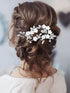 Unicra Silver Crystal Flower Bride Wedding Hair Pins, Bridal Hair Accessories for Women and Girls (Pack of 3)