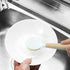 Jiozermi 3 Counter Pcs Kitchen Dish Brush with Bamboo Handle, Dish Scrubber Brush Built-in Scraper, Pot Scrubbers