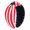 USA Flag Knotted Headbands for Women and Girls, Non-Slip Patriotic 4th of July Hair Accessories, Red White Blue