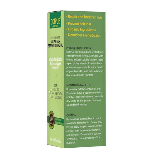 Organic Rosemary Oil for Hair Growth, 3.1 FL OZ - Pure Natural Scalp Treatment with Essential Oils