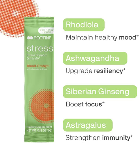 Stress Support Adaptogen Drink Mix Supplement to Help Energy, Mood, & Balance Cortisol Levels, Relaxation Natural Adaptogenic Herbal Mix.
