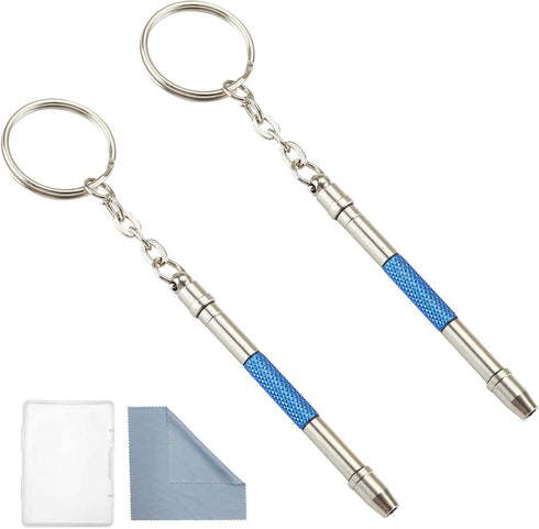 Omnful Glasses Repair Kit with Precision 5 in 1 Mini Screwdrivers Set Keychain