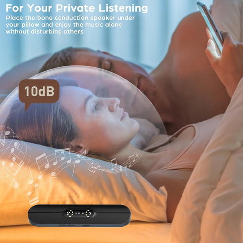 Pillow Speaker for Sleeping, Mini Bone Conduction Portable Sleep Aid with Stereo Bass, Bluetooth Sleep Bar for Deep