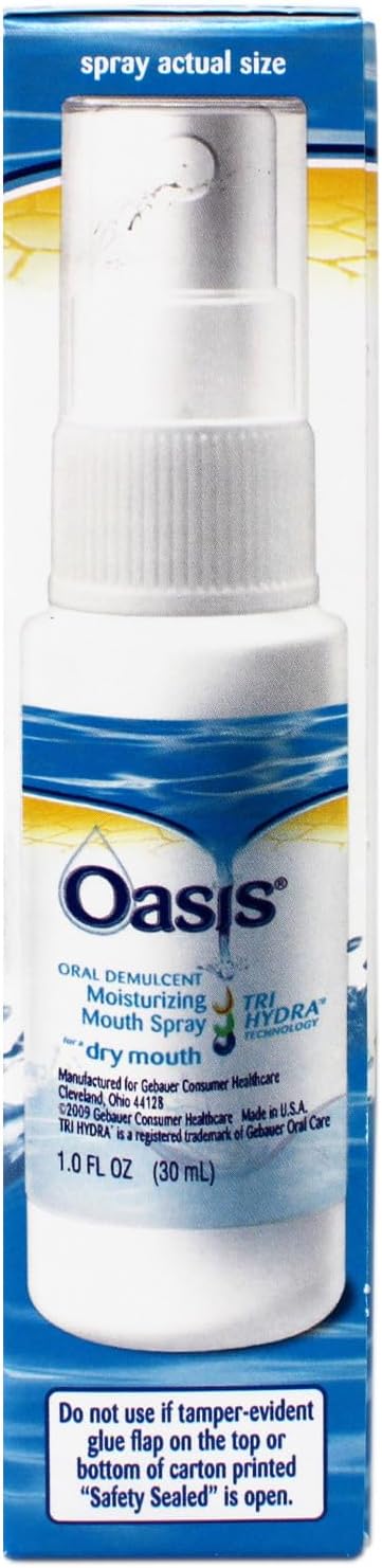 Oasis 1 OZ 2 Pack Moisturizing Mouth Spray for a Dry Mouth, Mild Mint Flavor, FL