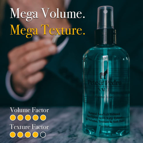 Pete & Pedro Natural Sea Salt Spray for Hair, Adds Volume, Texture, Thickness & Light Hold