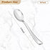 50 Pack 6.9 Inch Silver Plastic Spoons, Heavy Duty Plastic Silverware, Heavyweight Silver Disposable Spoons, Disposable Serving Utensils for Catering, Parties, Dinners, Weddings