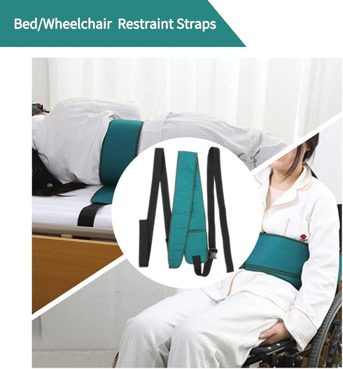 Lmaray Anti-Fall Bed Restraint Strap for Elderly, Medical Restraints for Hospital Bed and Wheelchair Seat Belt, Long