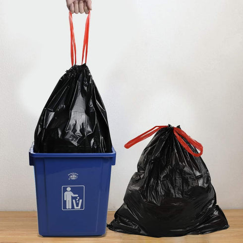 Teyyvn 4 220 Counts Black Drawstring Trash Bags, Gallon