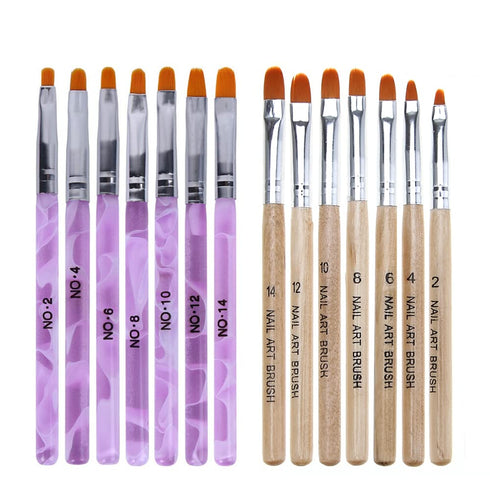 WOKOTO 14 Pcs Acrylic Nail Brush Pen Set, Nail Art Brush Tips, Nail Dust Brush, Nail Polish Brush Kit