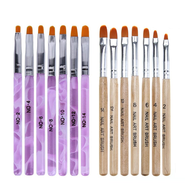 WOKOTO 14 Pcs Acrylic Nail Brush Pen Set, Nail Art Brush Tips, Nail Dust Brush, Nail Polish Brush Kit