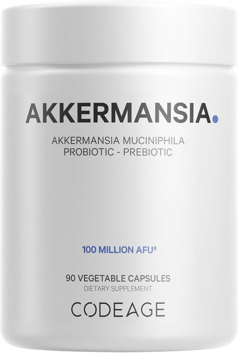 Codeage Akkermansia Muciniphila Probiotic Supplement - 90 Capsules, 3-Month Supply, 100 Million AFUs, Chicory Inulin