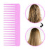 Wide Tooth Detangling Comb for Long, Curly, Wet Hair - No Handle Styling Comb (2 Pieces - Rose Red, Cyan)