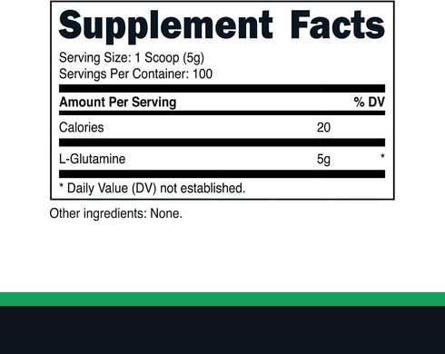 Primal L-Glutamine Powder (500 Grams, 100 Servings) | Pure Unflavored Glutamine Amino Acid for Sport & Workout Support